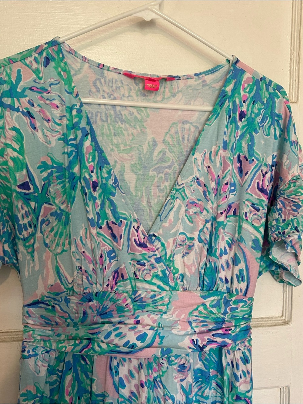 Lilly Pulitzer Pink, Blue & Green Coral Print Maxi Dress